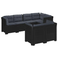 vidaXL Sofa ogrodowa 7-osobowa z poduszkami w wyglądzie rattanowym PP