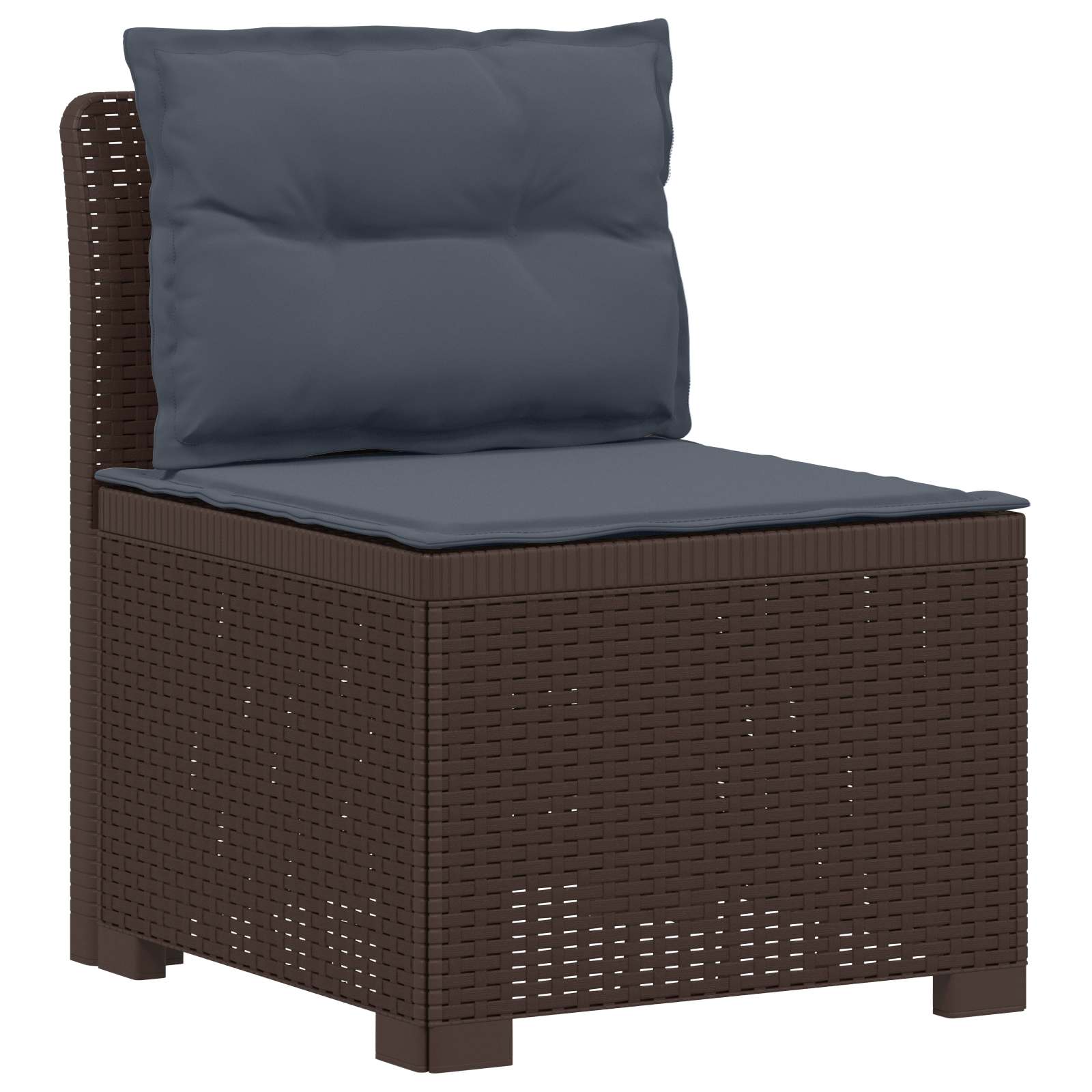 vidaXL Sofa ogrodowa 7-osobowa z poduszkami w wyglądzie rattanowym PP