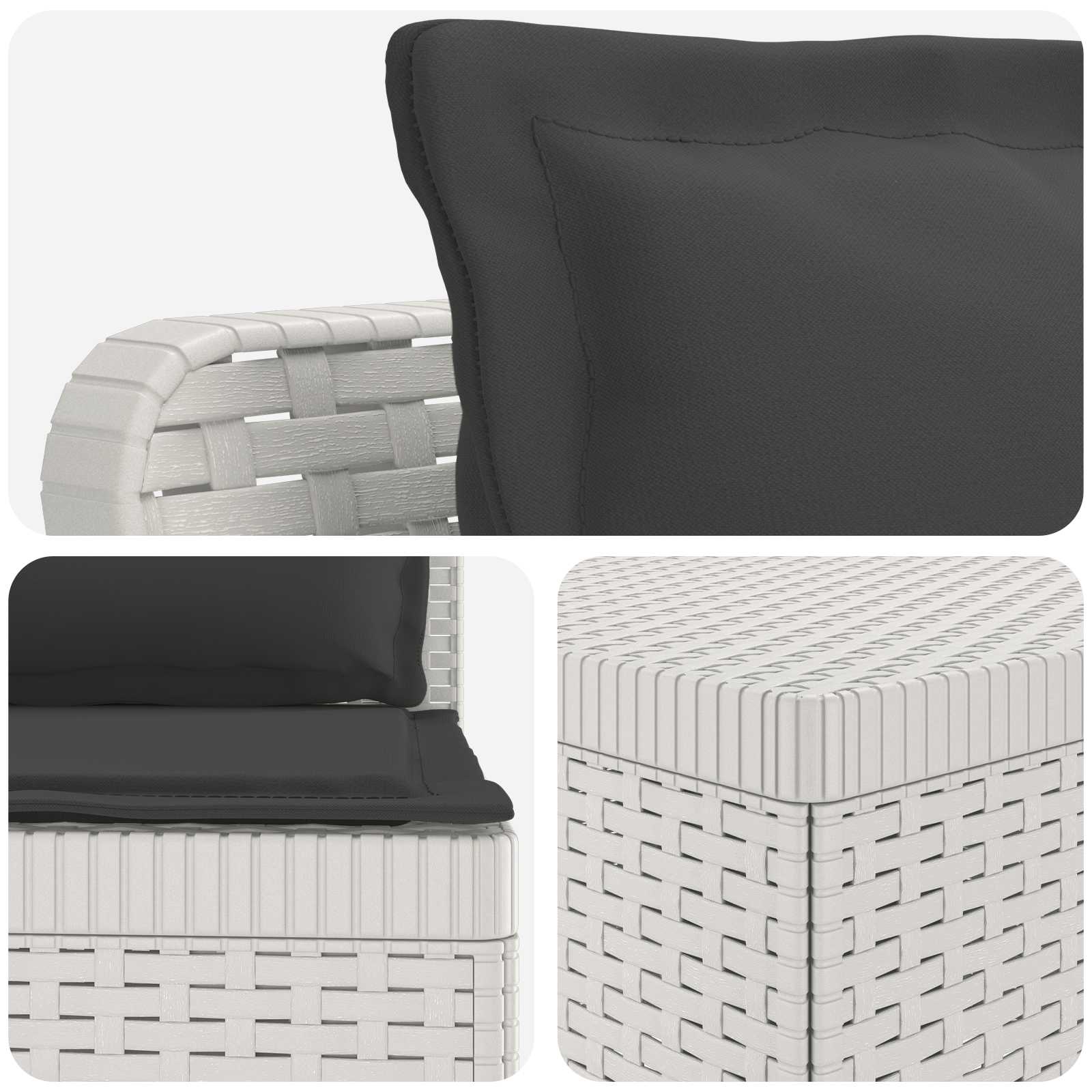 vidaXL Sofa ogrodowa 7-osobowa z poduszkami w wyglądzie rattanowym PP