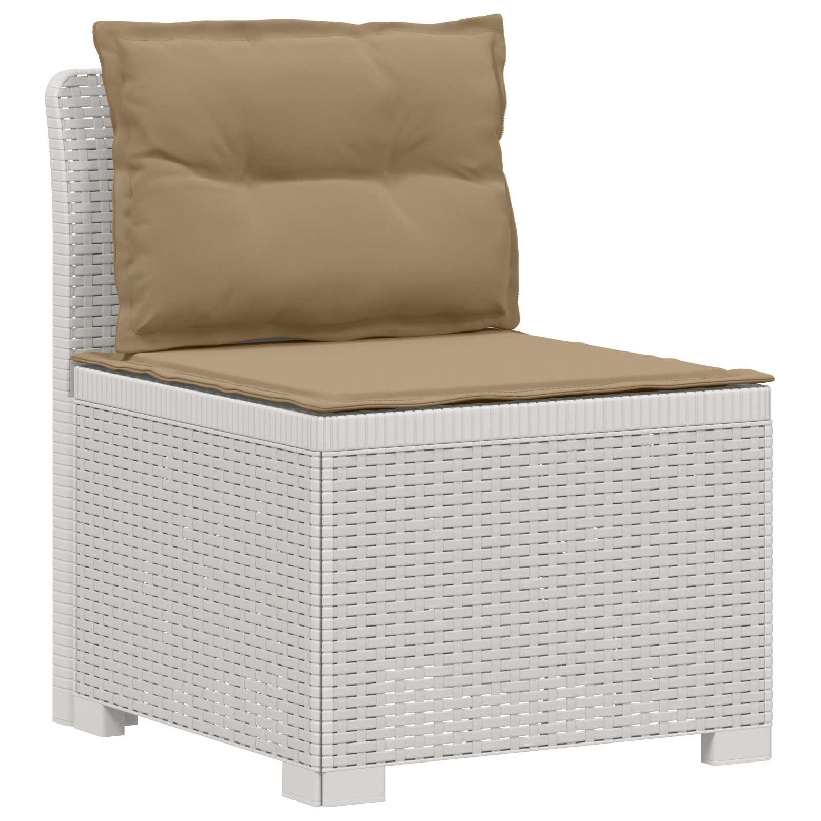 vidaXL Sofa ogrodowa 7-osobowa z poduszkami w wyglądzie rattanowym PP