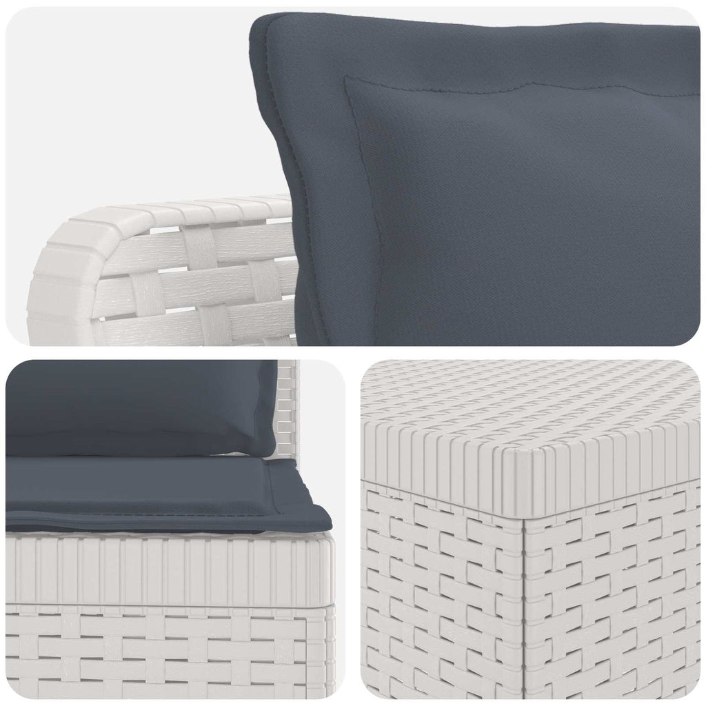 vidaXL Sofa ogrodowa 7-osobowa z poduszkami w wyglądzie rattanowym PP