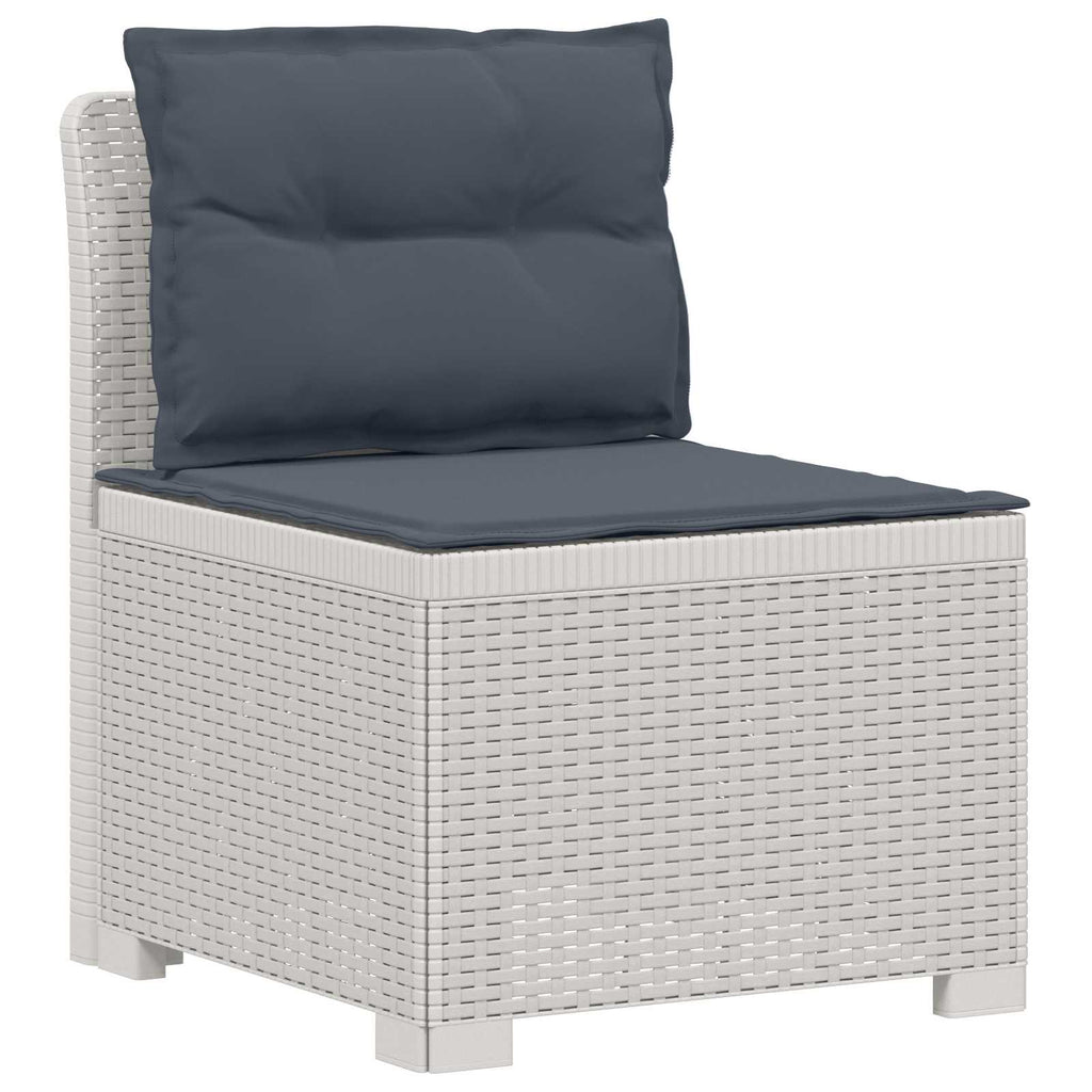 vidaXL Sofa ogrodowa 7-osobowa z poduszkami w wyglądzie rattanowym PP