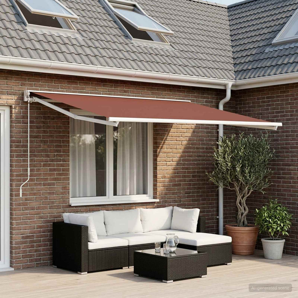 vidaXL Materiał zapasowy do markizy brązowy 300 x 200 cm Poliester