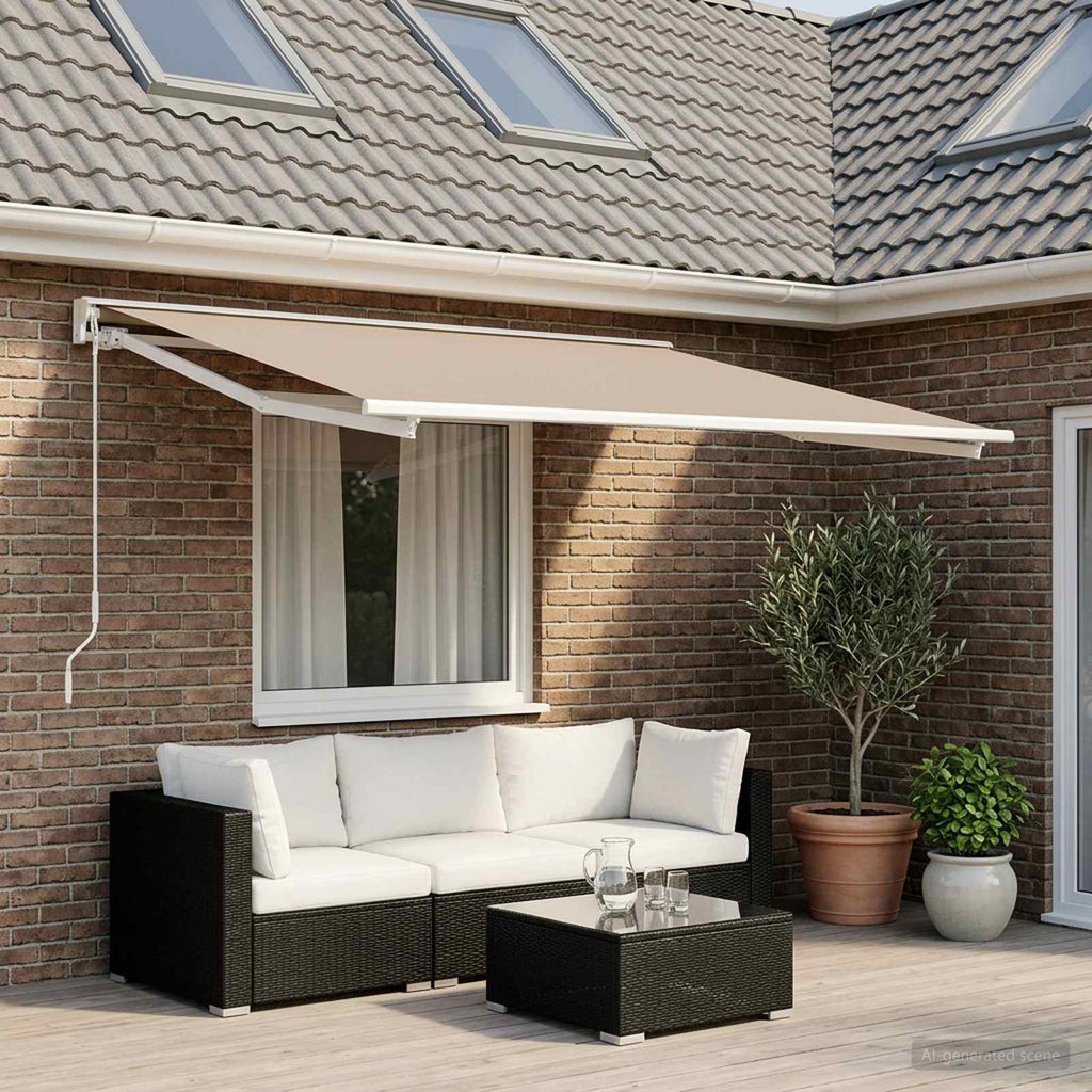 vidaXL Materiał zapasowy do markizy Beżowy 450 × 350 cm Poliester