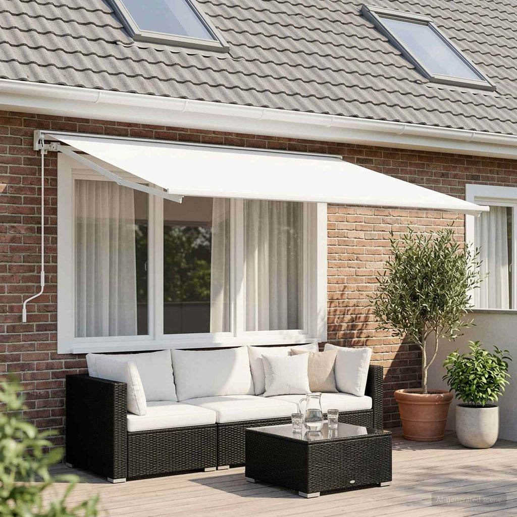 vidaXL Materiał zapasowy do markizy Biały 350 x 200 cm Poliester