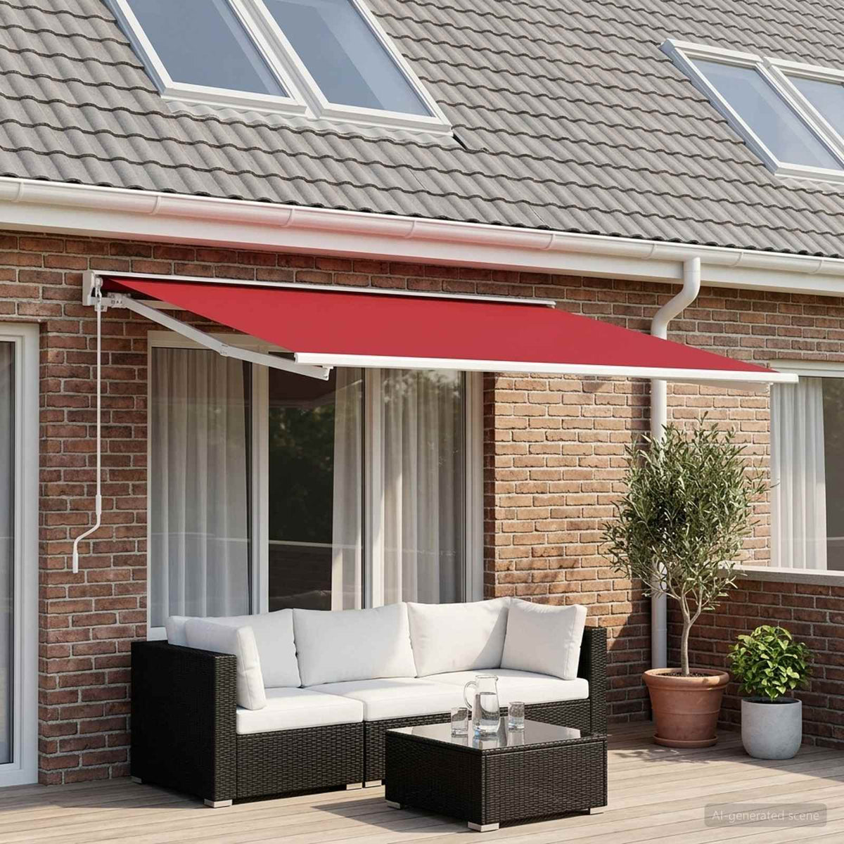 vidaXL Materiał zapasowy do markizy czerwony 300 x 250 cm Poliester