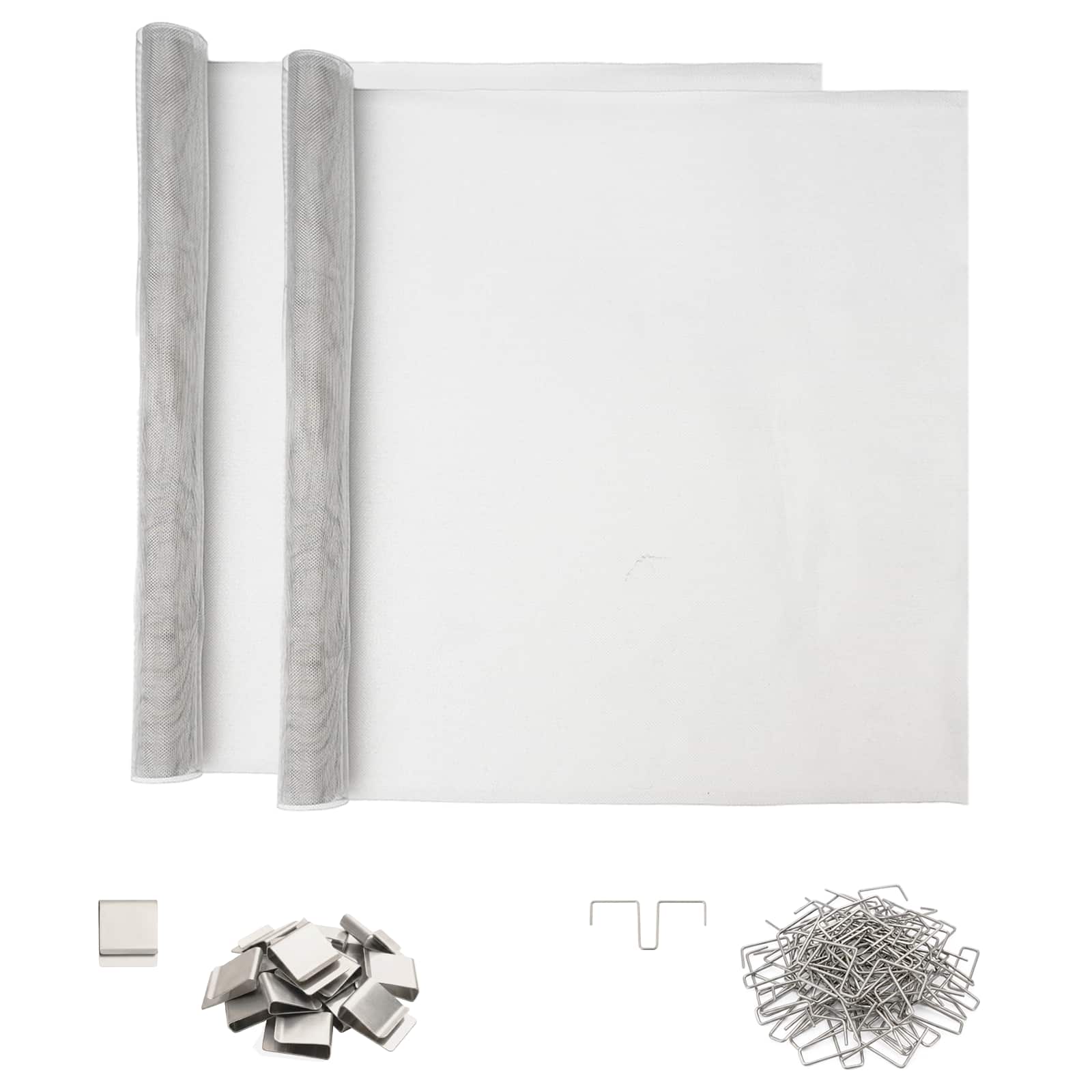 vidaXL Pokrywa szybu świetlnego z klipsami 2 szt. 70 x 130 cm srebrny