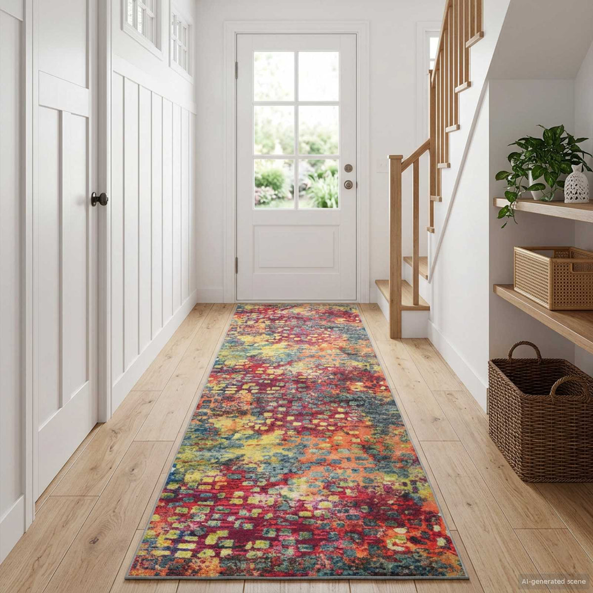 vidaXL Chodnik dywanowy LESAKA kolorowy 100 x 100 cm