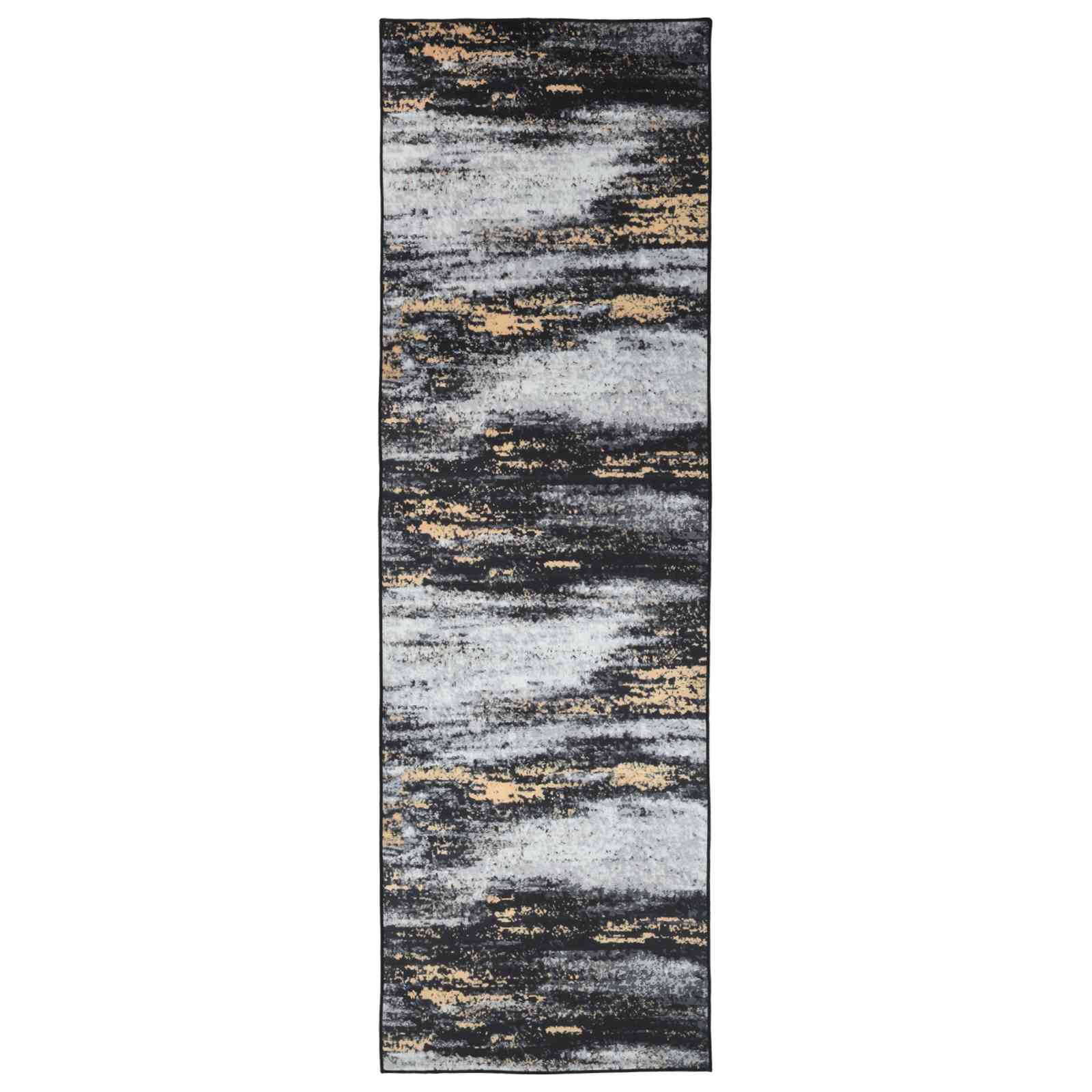 vidaXL Chodnik dywanowy LESAKA Czarny i złoto 80 x 150 cm