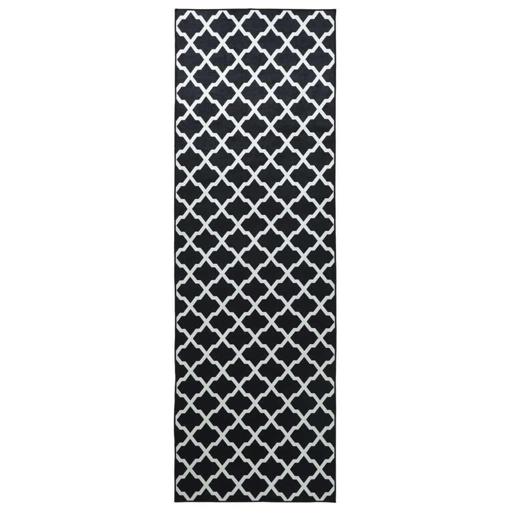 vidaXL Chodnik dywanowy LESAKA Czarny i biały 50 x 450 cm