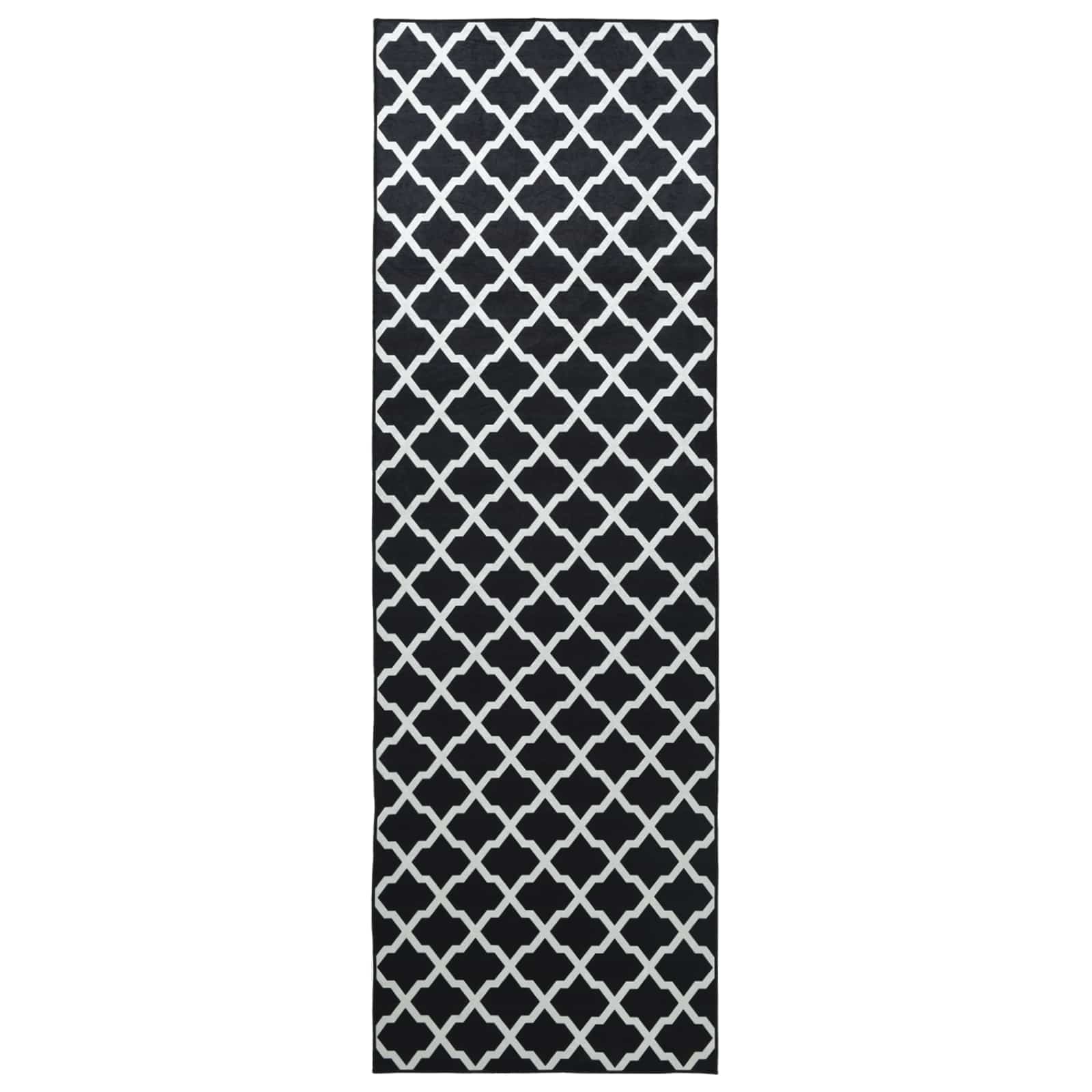 vidaXL Chodnik dywanowy LESAKA Czarny i biały 80 x 350 cm