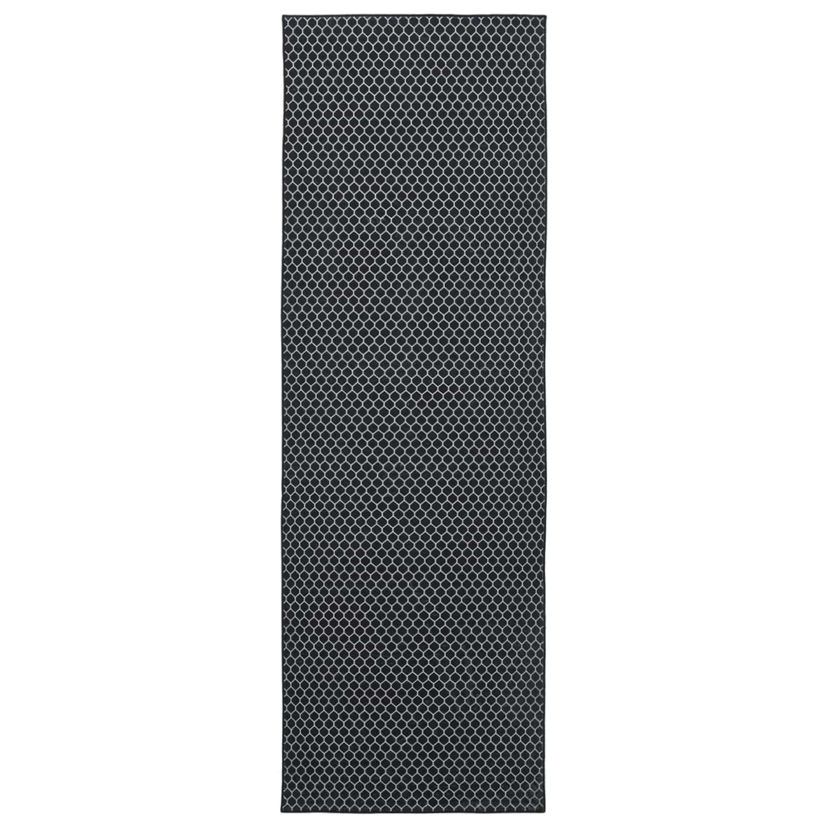 vidaXL Chodnik dywanowy ORIZ 1150 gsm Czarny wzór siatkowy