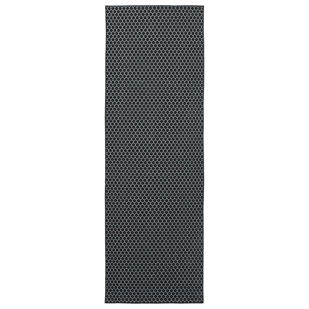 vidaXL Chodnik dywanowy ORIZ 1150 gsm Czarny wzór siatkowy