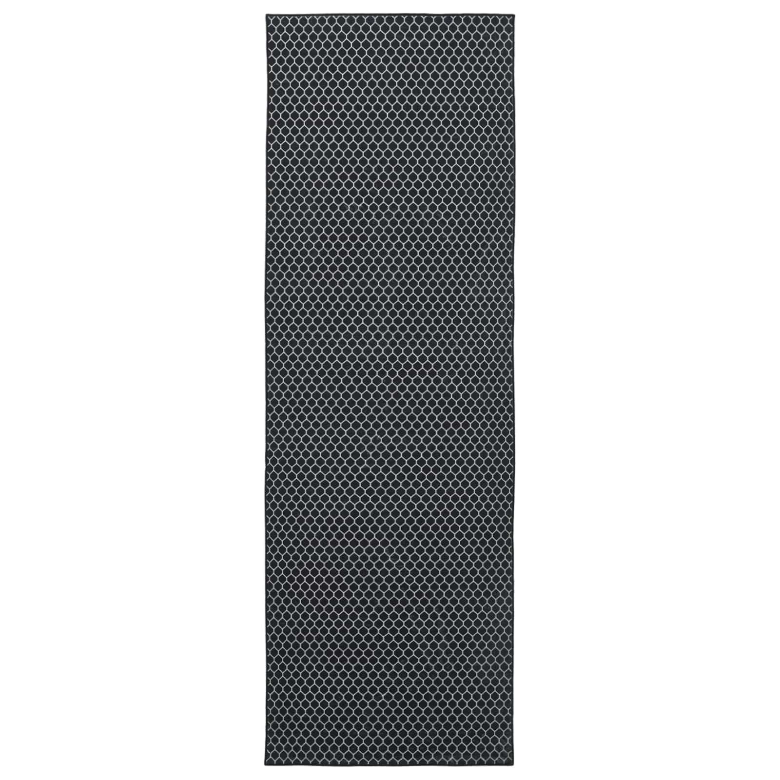 vidaXL Chodnik dywanowy ORIZ 1150 gsm Czarny wzór siatkowy