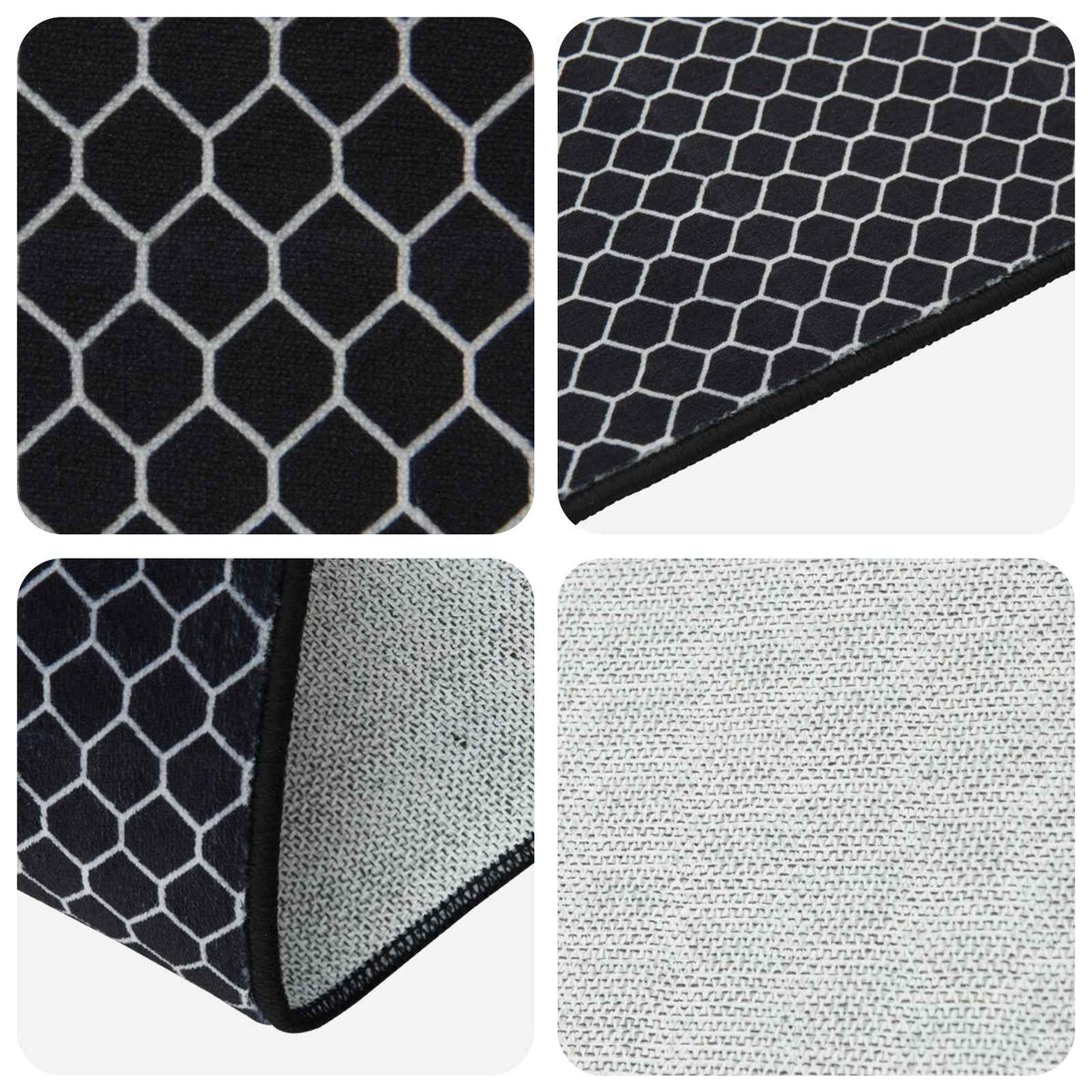 vidaXL Chodnik dywanowy ORIZ 1150 gsm Czarny wzór siatkowy