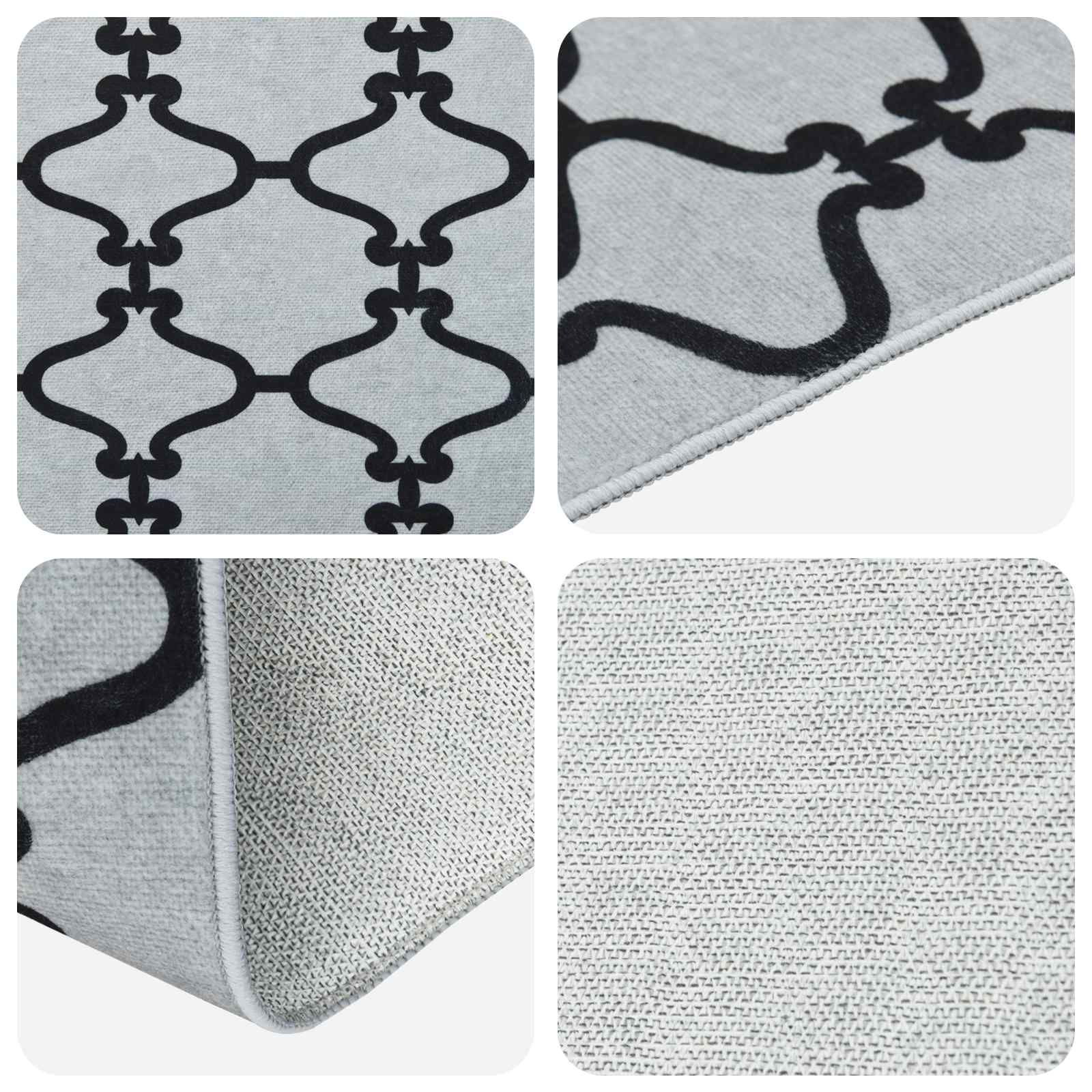 vidaXL Chodnik dywanowy ORIZ 1150 gsm Czarny wzór siatkowy