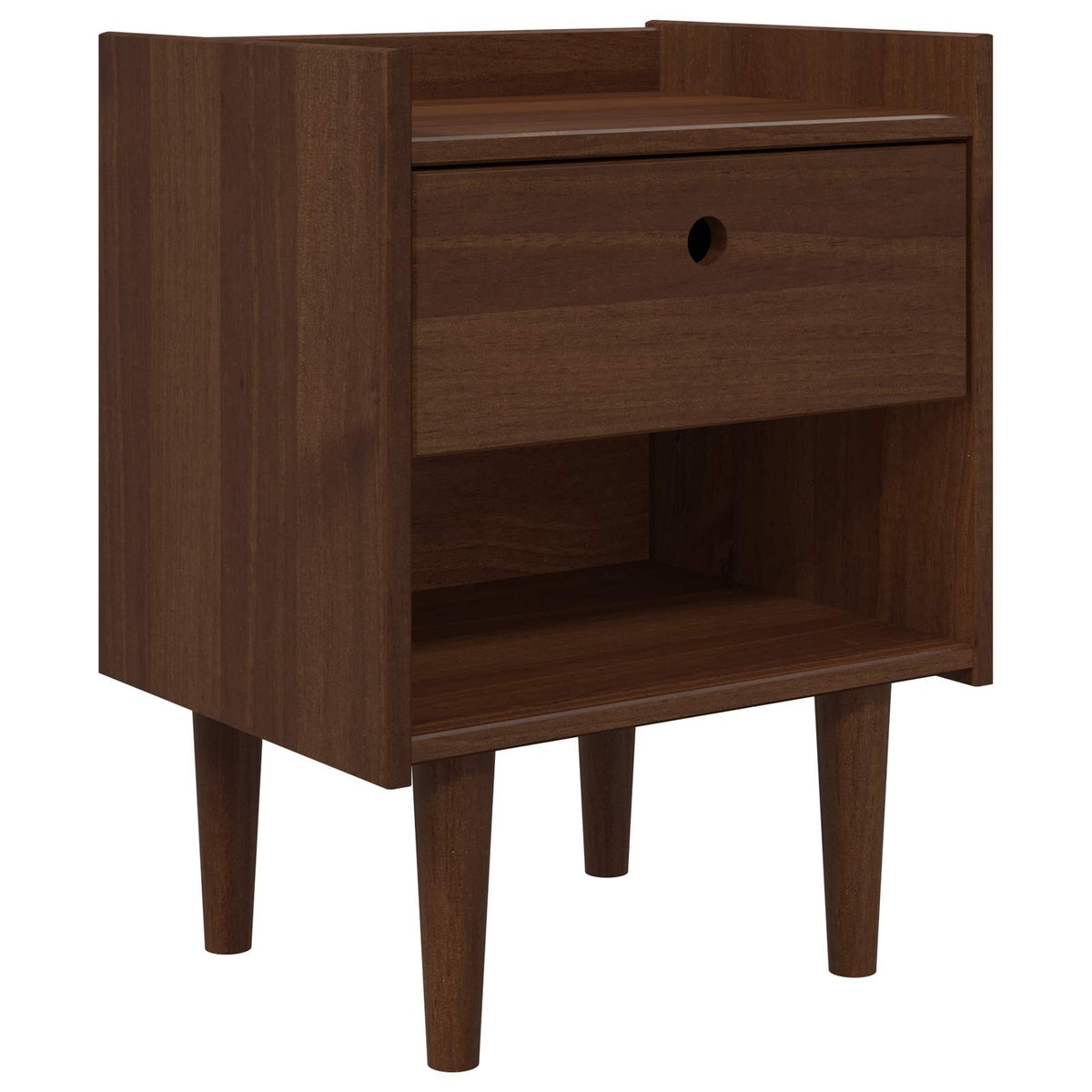vidaXL Stolik nocny BILBAO Ciemny karmel 45 x 35 x 59 cm