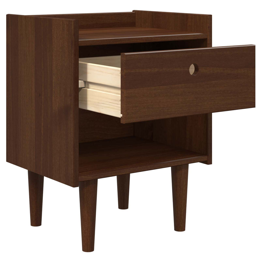 vidaXL Stolik nocny BILBAO Ciemny karmel 45 x 35 x 59 cm