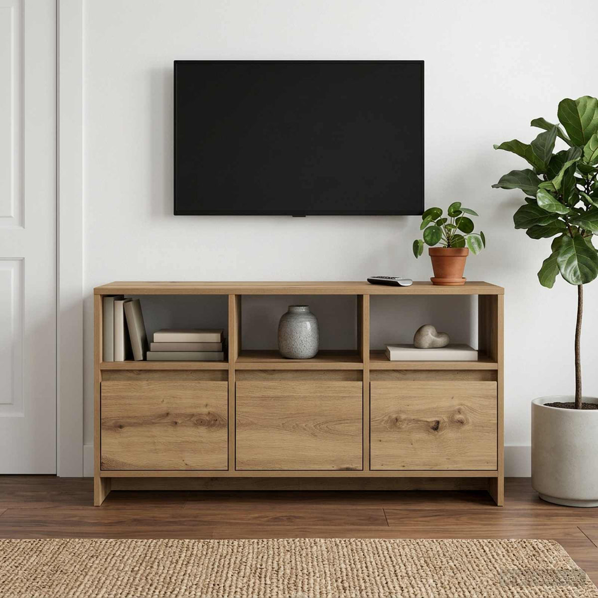 vidaXL Szafka pod telewizor 102 x 37,5 x 52,5 cm Dąb artisan