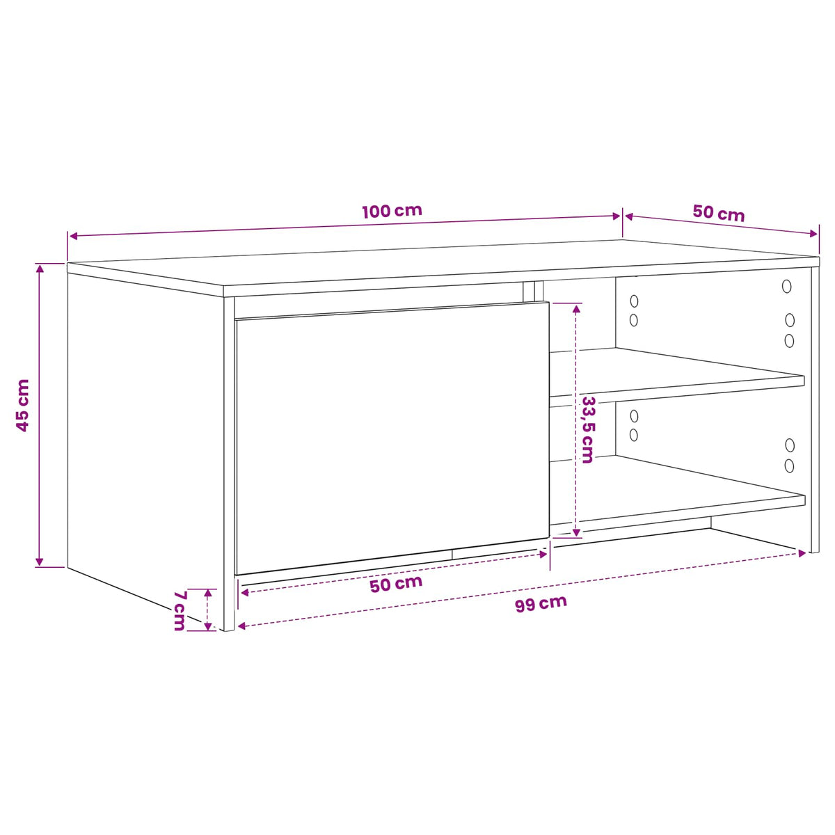 vidaXL Stolik kawowy Czarny dąb 102 x 50 x 45 cm Drewno inżynieryjne