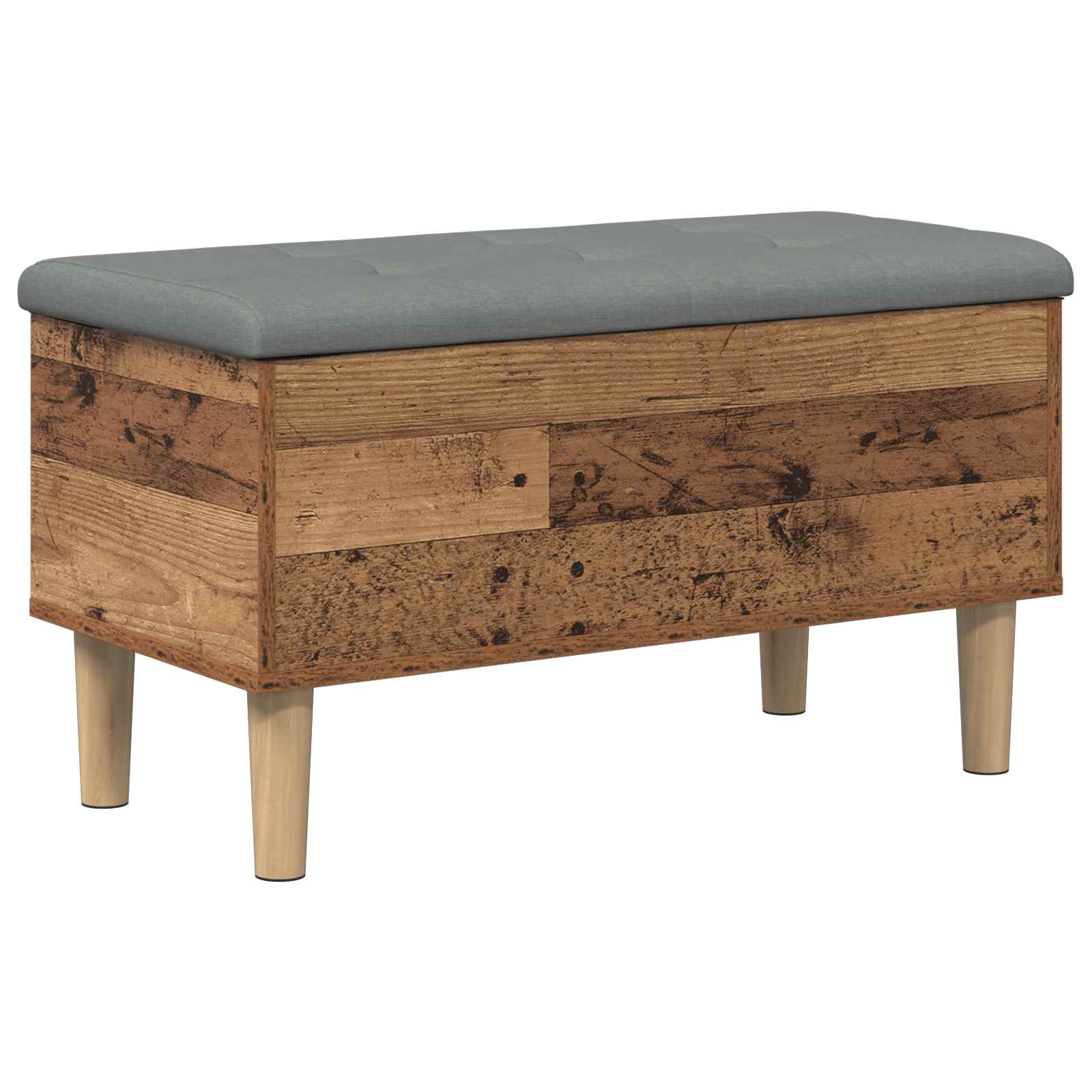 vidaXL Ławka do przechowywania z poduszką Stare drewno 82 x 42 x 46 cm