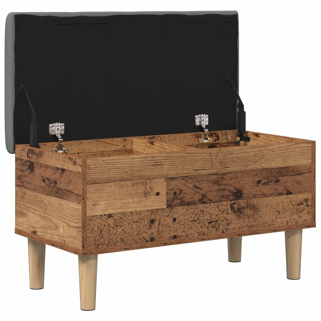 vidaXL Ławka do przechowywania z poduszką Stare drewno 82 x 42 x 46 cm
