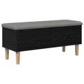 vidaXL Ławka do przechowywania z poduszką Czarny dąb 102 x 42 x 46 cm