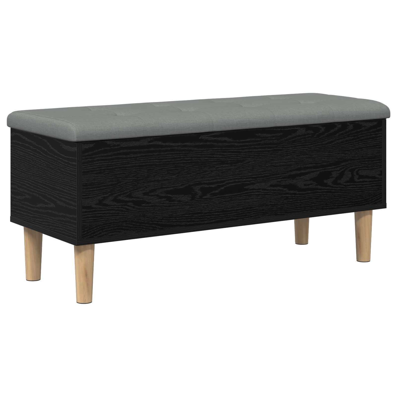 vidaXL Ławka do przechowywania z poduszką Czarny dąb 102 x 42 x 46 cm