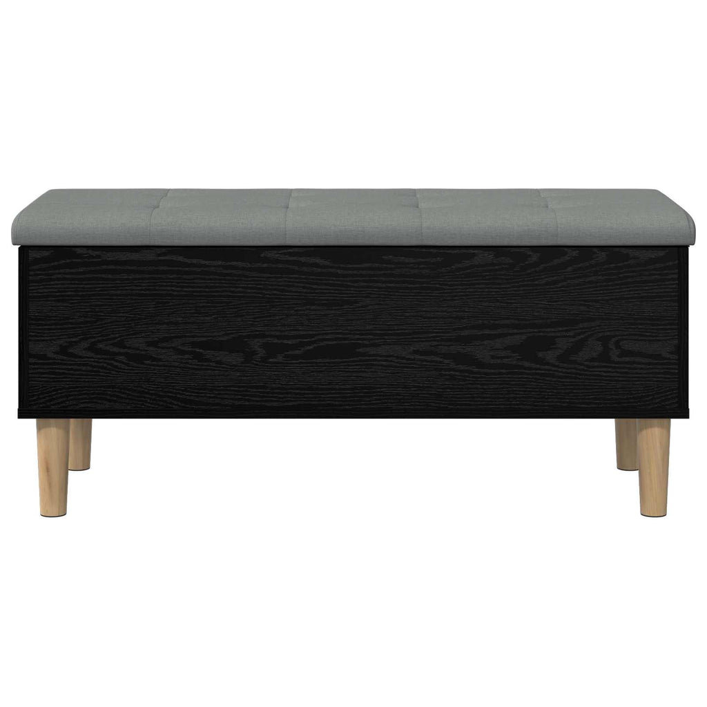 vidaXL Ławka do przechowywania z poduszką Czarny dąb 102 x 42 x 46 cm