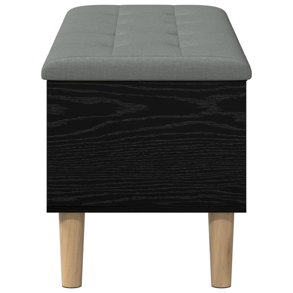 vidaXL Ławka do przechowywania z poduszką Czarny dąb 102 x 42 x 46 cm