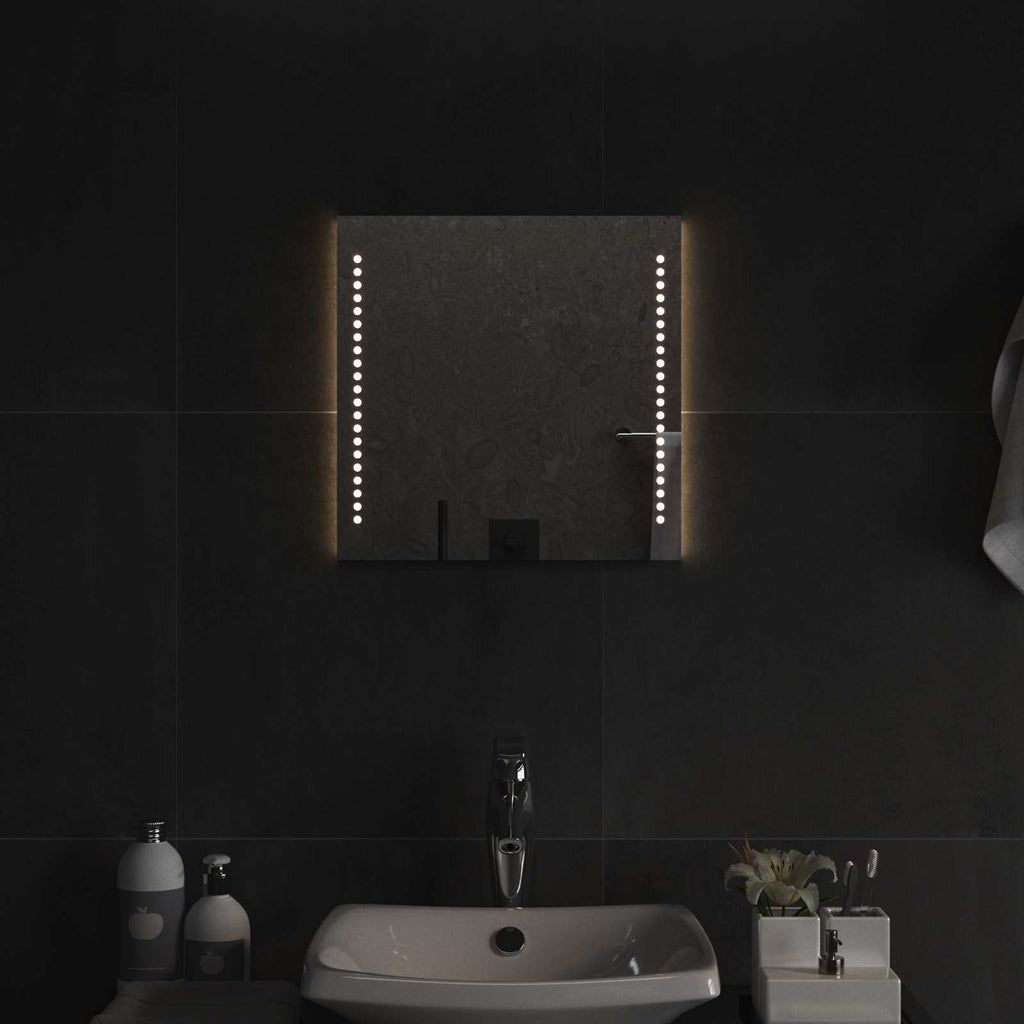 vidaXL Lustro łazienkowe LED przezroczysty 40 x 40 cm szkło hartowane
