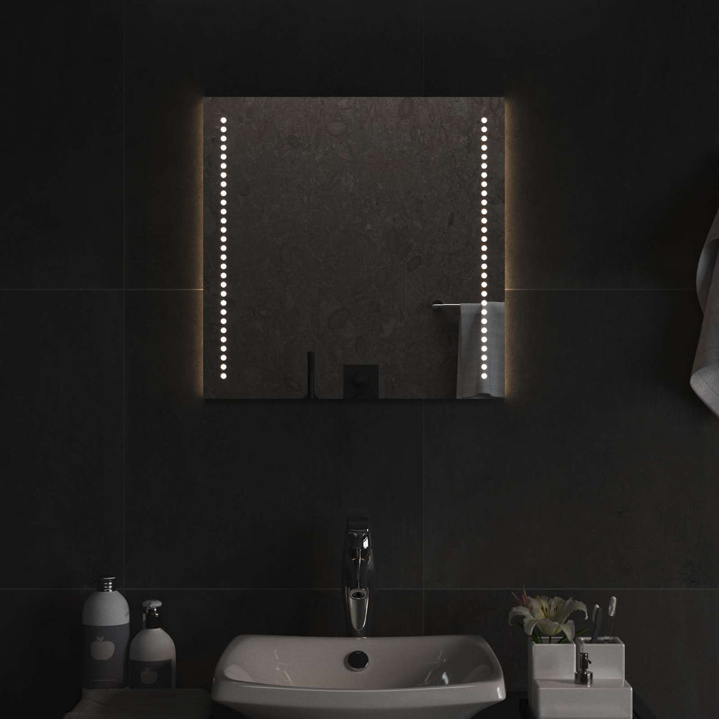 vidaXL Lustro łazienkowe LED przezroczysty 50 x 50 cm szkło hartowane