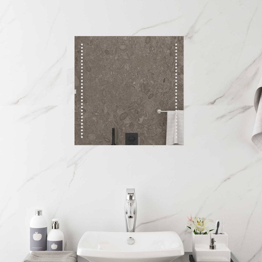 vidaXL Lustro łazienkowe LED przezroczysty 50 x 50 cm szkło hartowane