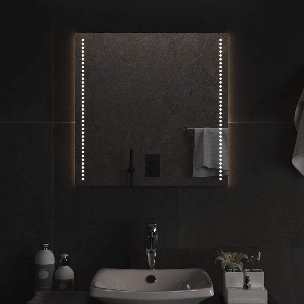 vidaXL Lustro łazienkowe LED przezroczysty 60 x 60 cm szkło hartowane
