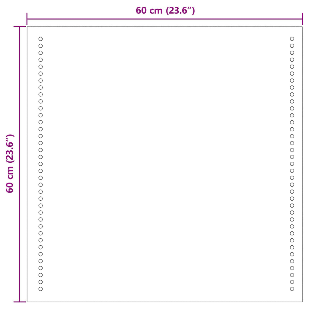 vidaXL Lustro łazienkowe LED przezroczysty 60 x 60 cm szkło hartowane