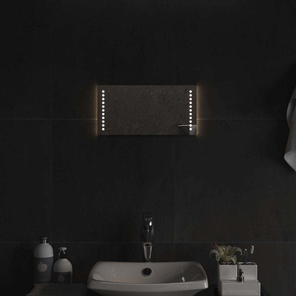 vidaXL Lustro łazienkowe LED przezroczysty 40 x 20 cm szkło hartowane