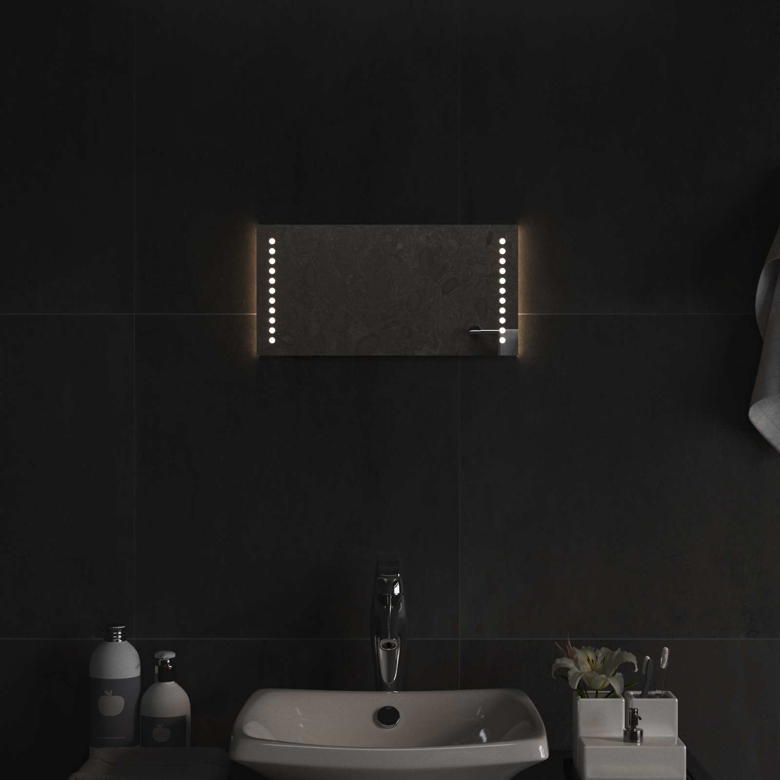 vidaXL Lustro łazienkowe LED przezroczysty 40 x 20 cm szkło hartowane