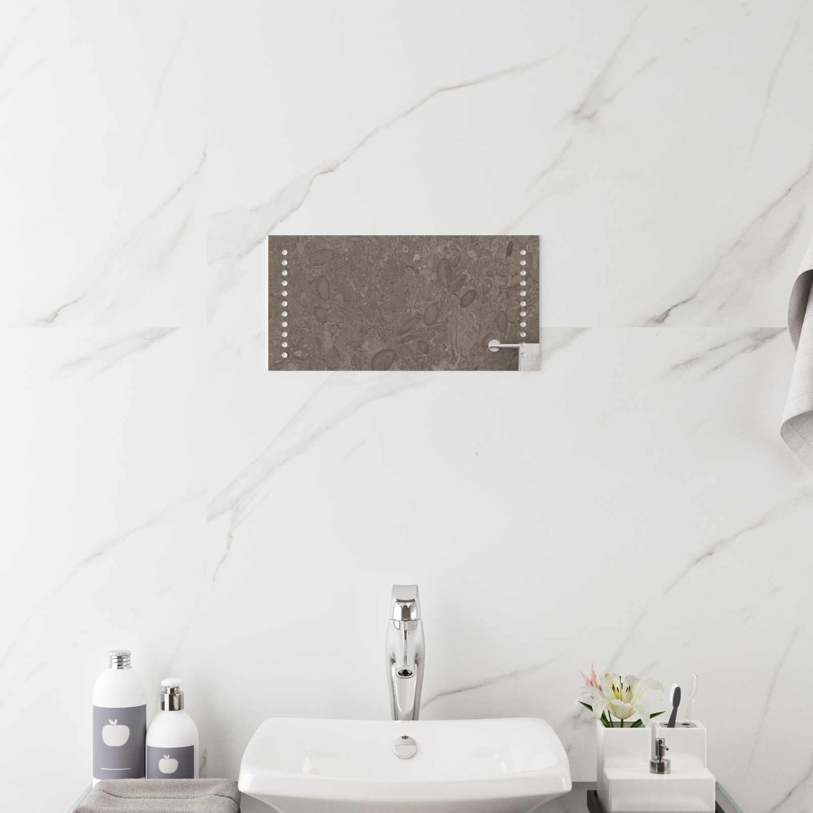 vidaXL Lustro łazienkowe LED przezroczysty 40 x 20 cm szkło hartowane
