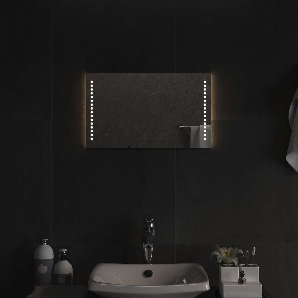 vidaXL Lustro łazienkowe LED przezroczysty 50 x 30 cm szkło hartowane