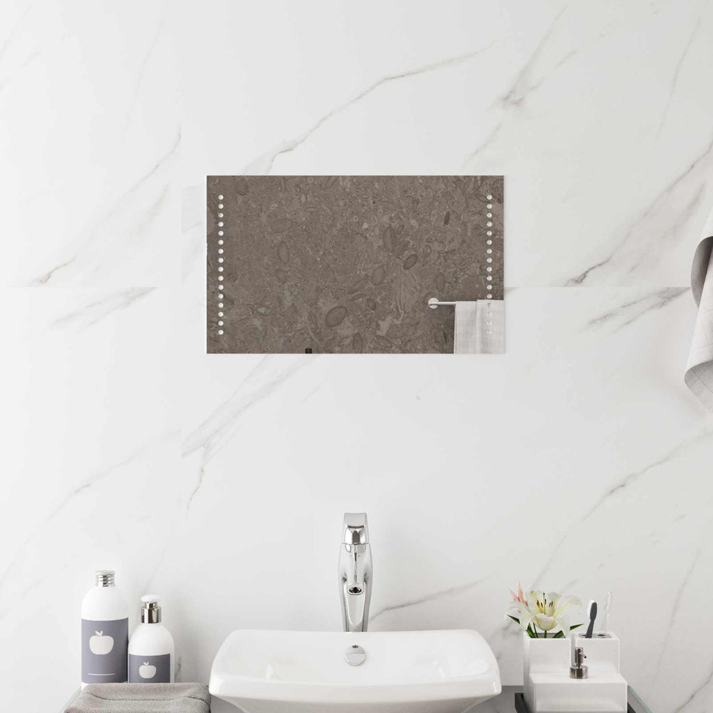 vidaXL Lustro łazienkowe LED przezroczysty 50 x 30 cm szkło hartowane