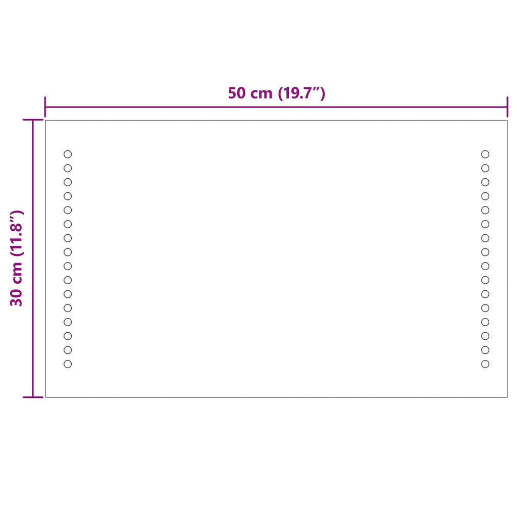 vidaXL Lustro łazienkowe LED przezroczysty 50 x 30 cm szkło hartowane
