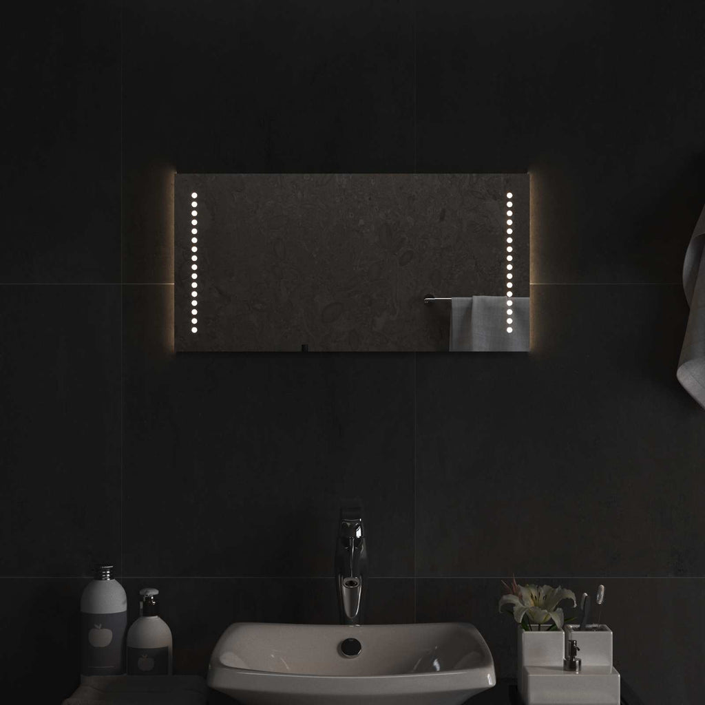 vidaXL Lustro łazienkowe LED przezroczysty 60 x 30 cm szkło hartowane
