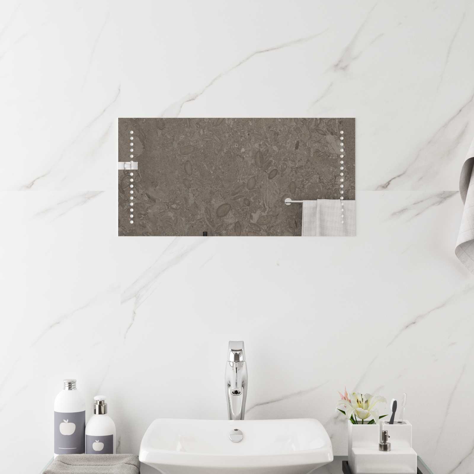 vidaXL Lustro łazienkowe LED przezroczysty 60 x 30 cm szkło hartowane