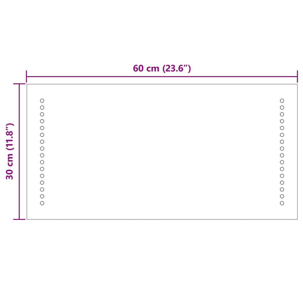 vidaXL Lustro łazienkowe LED przezroczysty 60 x 30 cm szkło hartowane