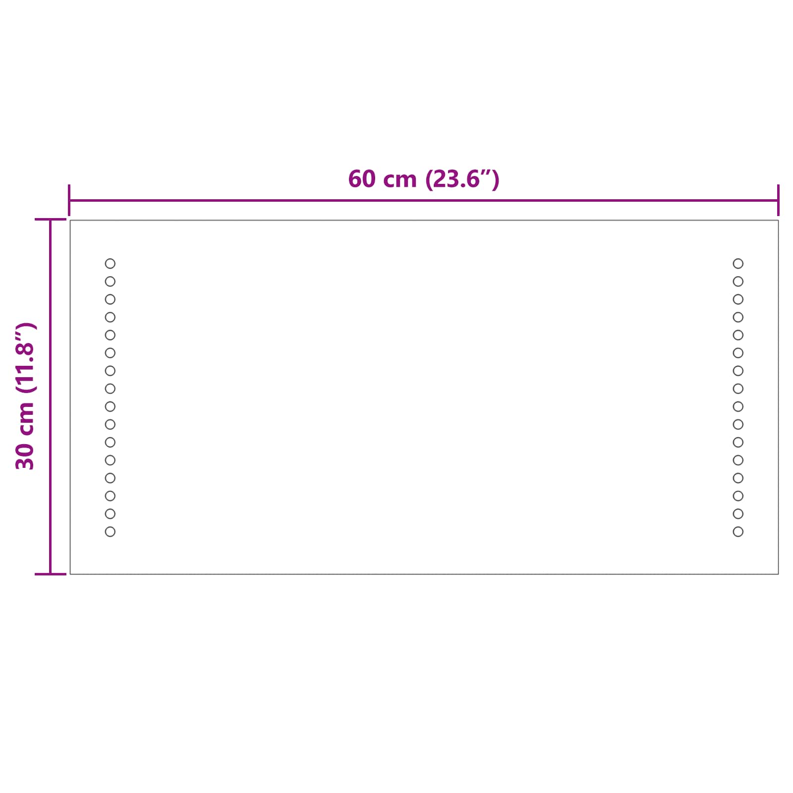 vidaXL Lustro łazienkowe LED przezroczysty 60 x 30 cm szkło hartowane