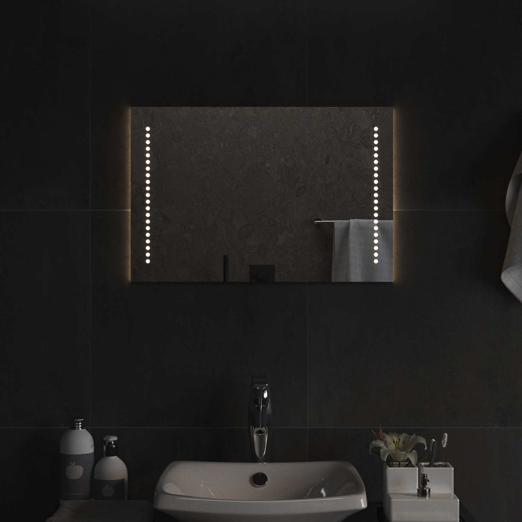 vidaXL Lustro łazienkowe LED przezroczysty 60 x 40 cm szkło hartowane