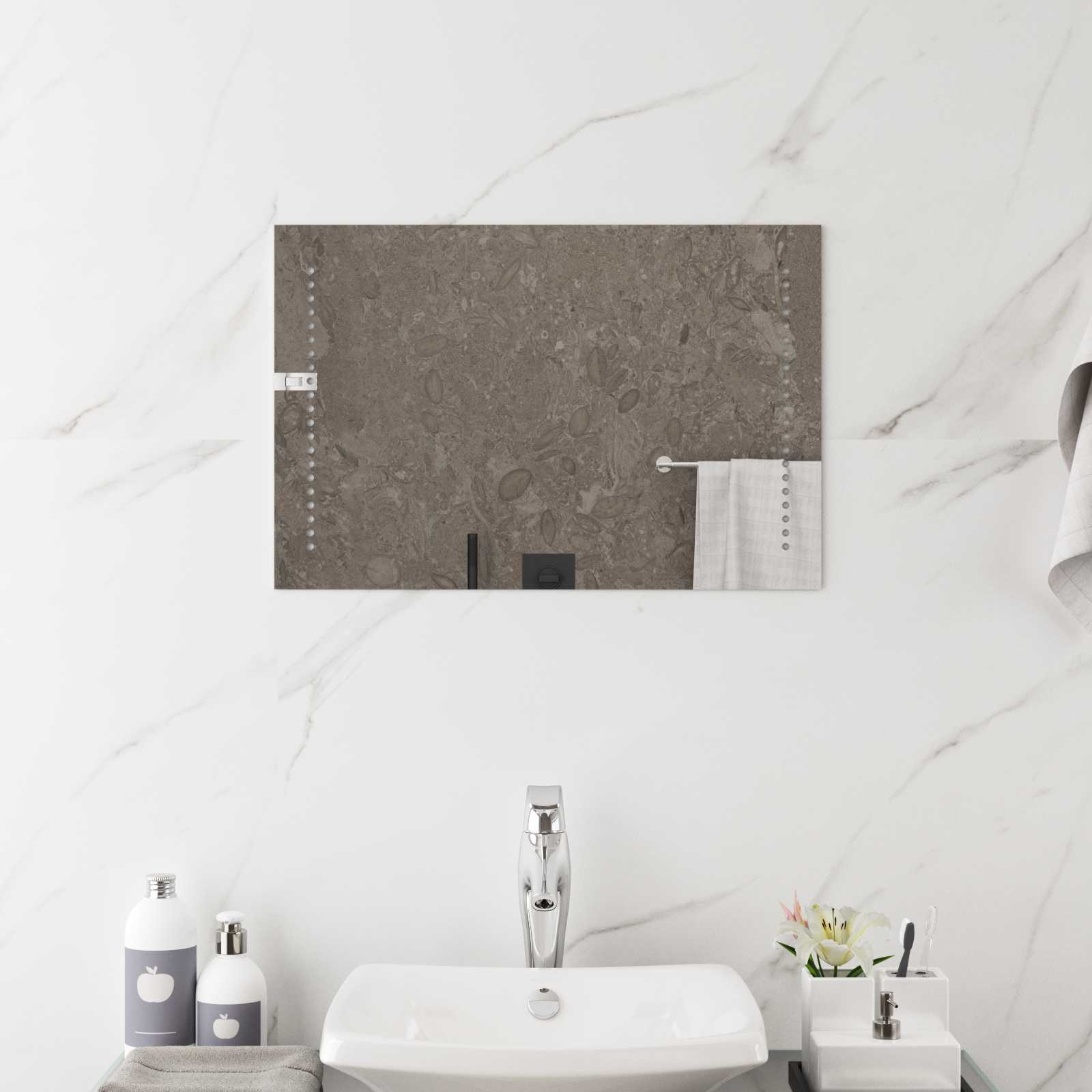 vidaXL Lustro łazienkowe LED przezroczysty 60 x 40 cm szkło hartowane