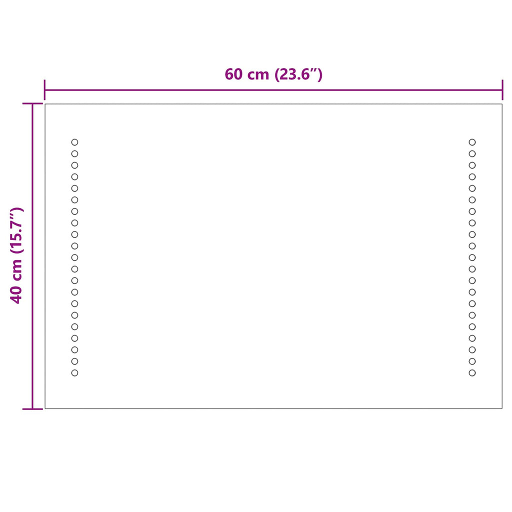 vidaXL Lustro łazienkowe LED przezroczysty 60 x 40 cm szkło hartowane