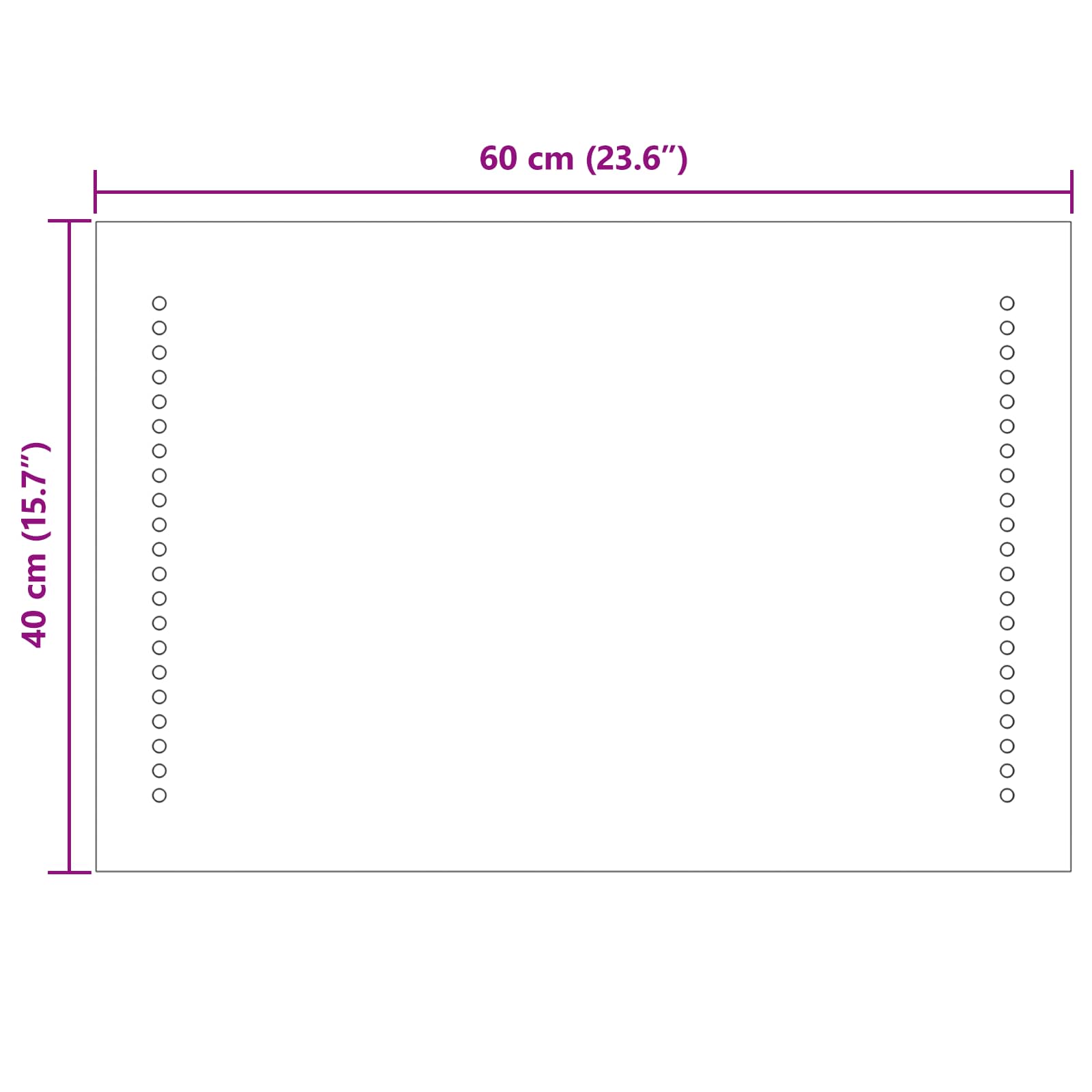 vidaXL Lustro łazienkowe LED przezroczysty 60 x 40 cm szkło hartowane
