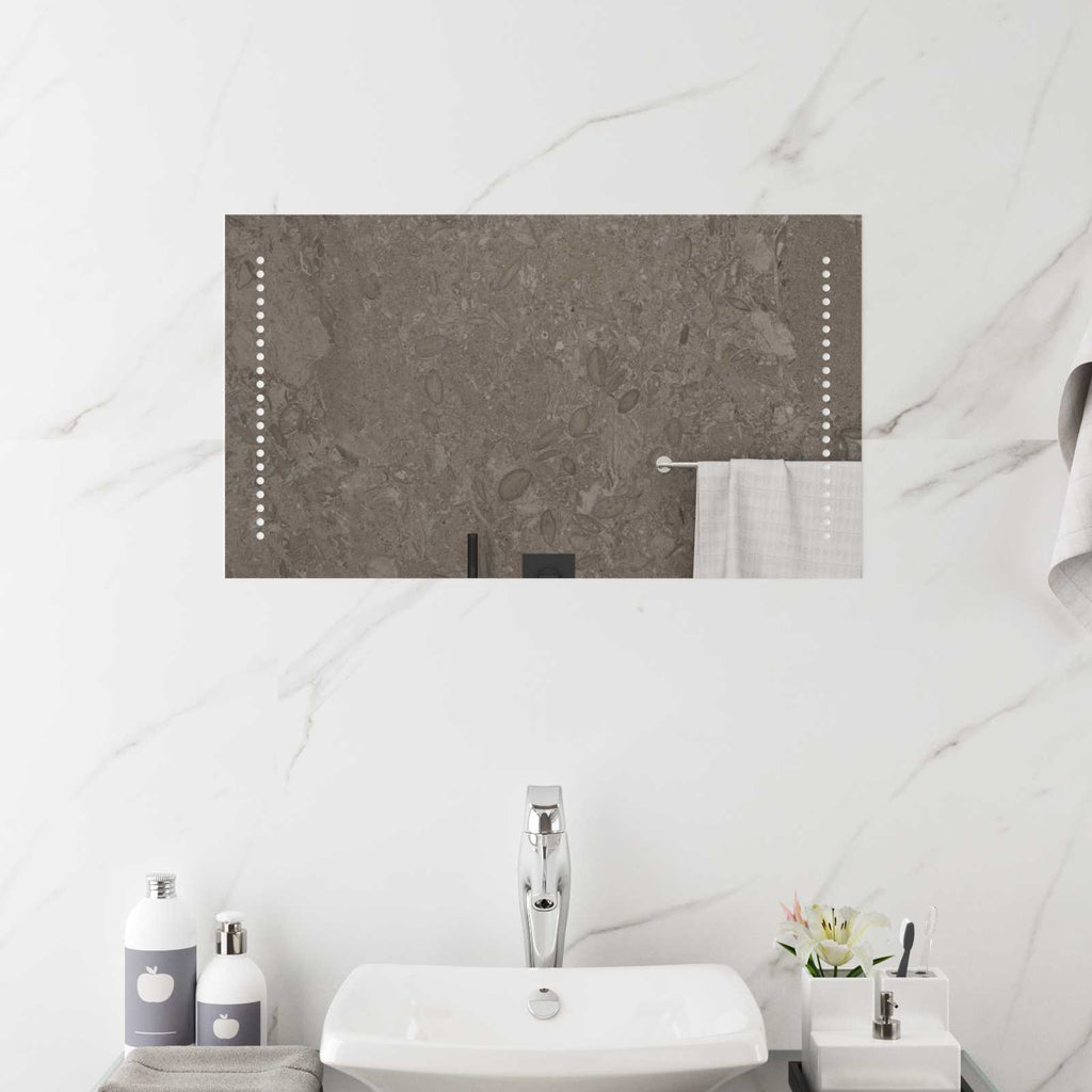 vidaXL Lustro łazienkowe LED przezroczysty 70 x 40 cm szkło hartowane